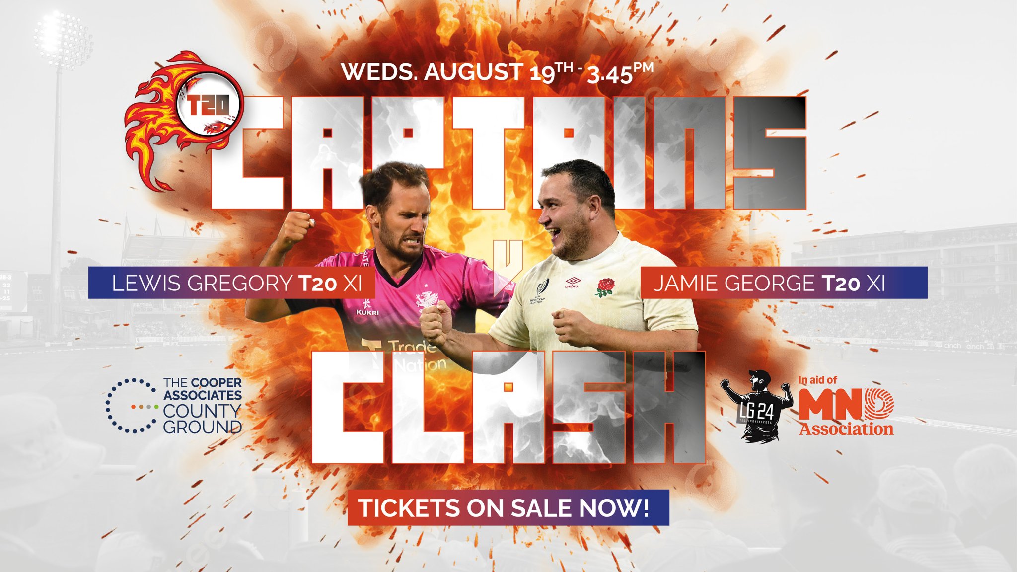 El Captains Clash T20 for MND reunirá a figuras del cricket y el rugby en Taunton.